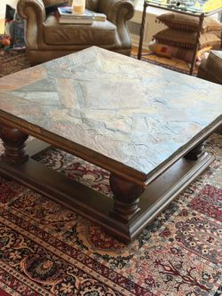 Slate top coffee table
