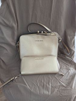 Michael Kors Jet Set Saffiano Leather Crossbody Bag and matching wallet set