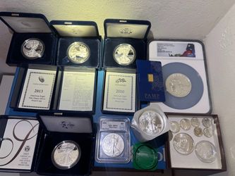 Silver proofs $120 Eagles $65 - 2.5 oz graded coin $200