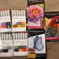 Copic Markers And Prismacolor Pencils 