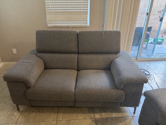Living Spaces Fabric Couch and Loveseat
