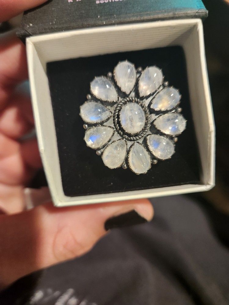Moonstone Floral Ring