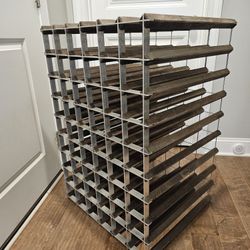 RTA Wine Rack Dark Pine, 96 Bottles 21d X 24w X 35h, Great Condition 