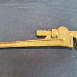 Vintage RIDGID 14 inch straight pipe, wrench, jaw, heavy duty, USA