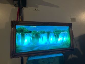 Lighted Waterfall Motion Picture in Ornate Frame
