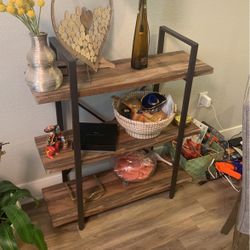 3 Shelf Stand Wood-Metal 36x40 Inch 