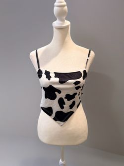 Shein Cow Print Bandana Crop Top