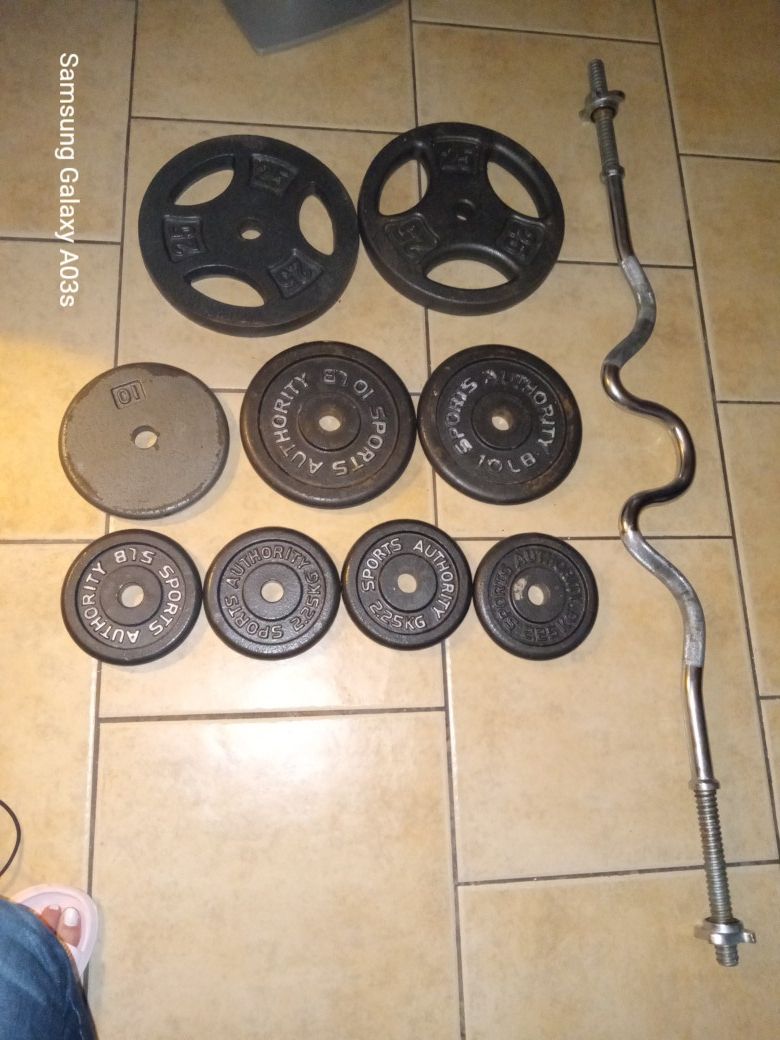 🏋 WEIGHTS AND CURL BAR 🏋