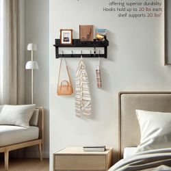 Wall Shelf Coat Hanger/Rack for Entryway