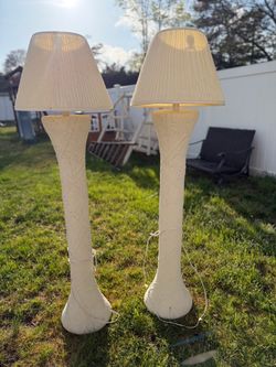 Pair of plaster decor Floor Lamps with Shades