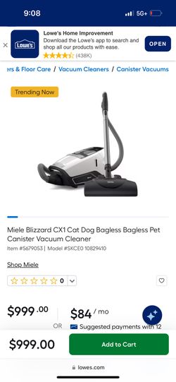 Miele Blizzard CX1 Cat Dog Bagless Canister Vacuum Cleaner 