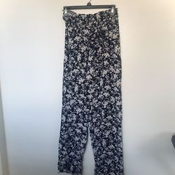 Casual Floral Print Wide Leg Pants 