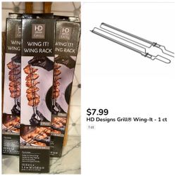 HD Designs Grill Wing It Rack. 1 ct per package BBQ wing rack. New/unopened.