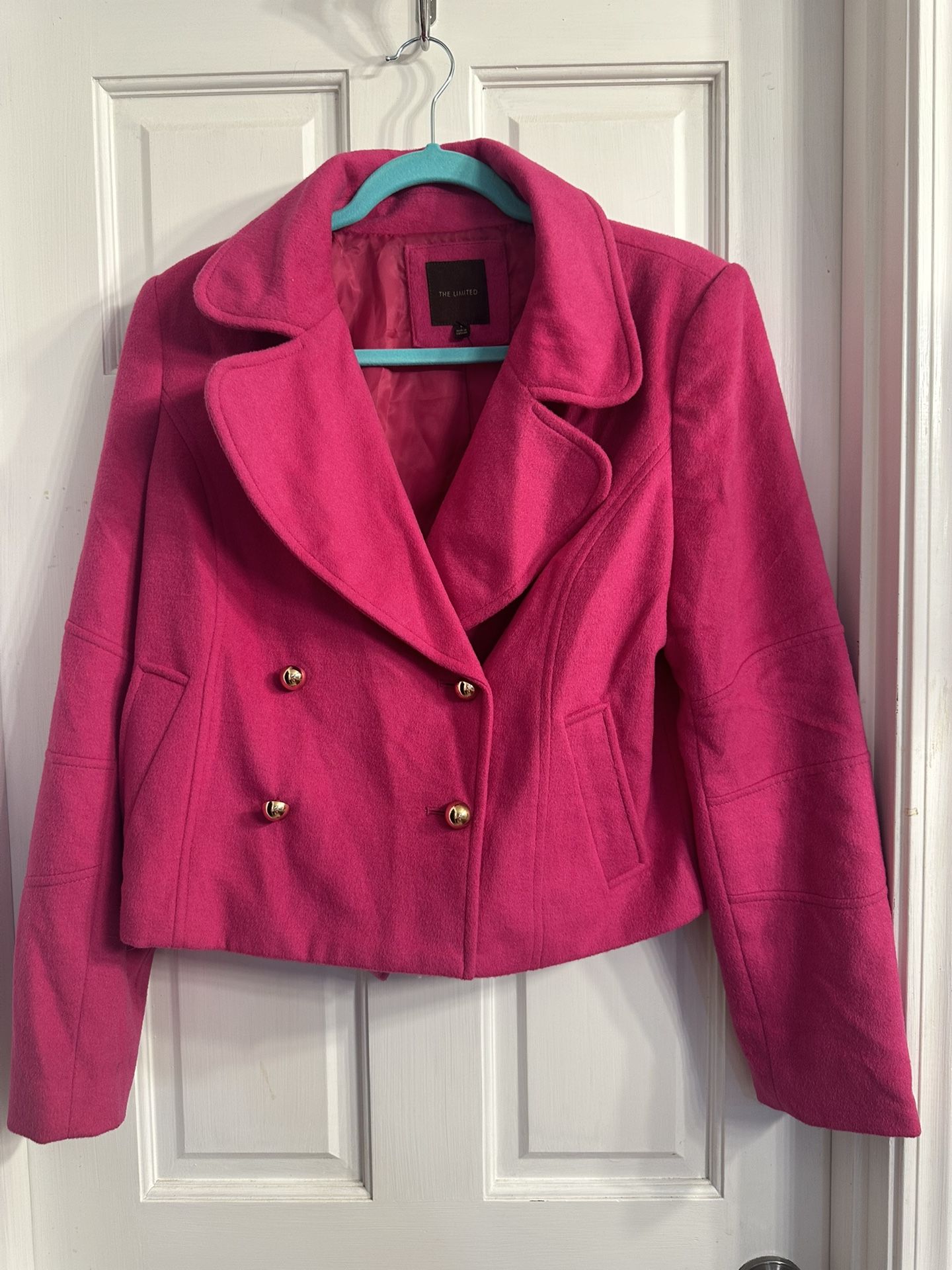 The Limited hot pink Peacoat Wool Jacket Coat L