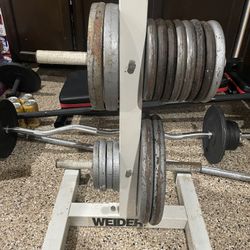 Weight Tree With 130 Lbs Of Weights