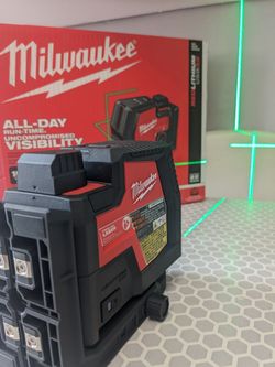 USB RECHARGEABLE Milwaukee Green Laser Level Combo Kit
