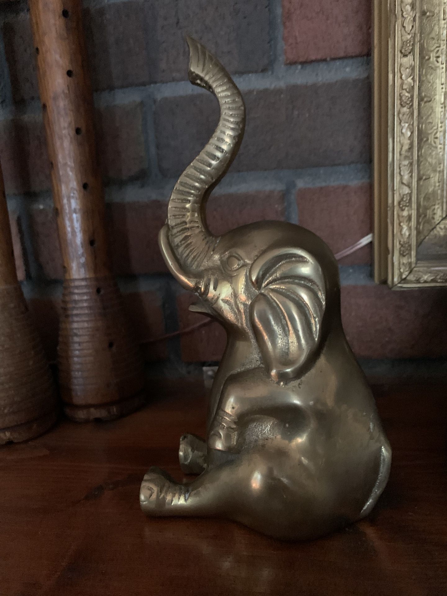 Heavy Lucky Brass Elephant Trunk Up