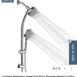 Lordear Stainless Steel Spa Rain Shower Head Combo