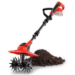 GELIDALITE Cordless Tiller Cultivator 9-Inch Width 7-Inch Depth, Compatible with Milwaukee 18V, Battery Powered Garden Cultivator for Garden Flower be