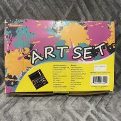 New And Sealed -118 Piece Deluxe Art Set, Shuttle Art Art Supplies in Wooden Case, Painting Drawing Art Kit with Acrylic Paint Pencils Oil Pastels Wat