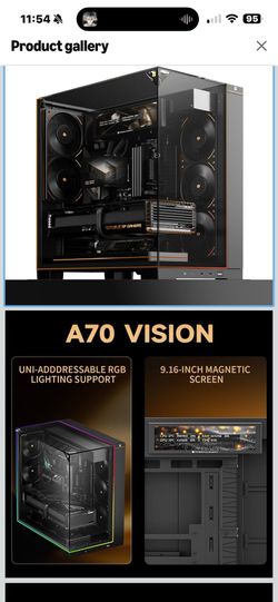 Thermalright A70 Vision ATX Gaming case |Three Sides Without Stands,Panoramic Glass Panel |8 Fan