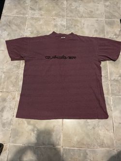 Vintage 90s Quicksilver Surf T-Shirt SZ L Embroidered Logo Single Stitch