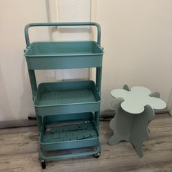 Rolling Cart And Side Table