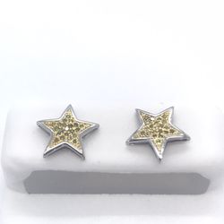 Earring Diamond Gold Star Style 10K New