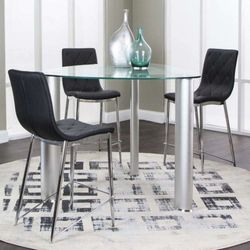 Pub/Bar Height Glass Table and Chair Set!