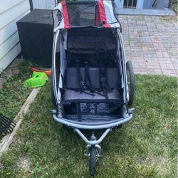 Bike Or Push Double Child Stroller