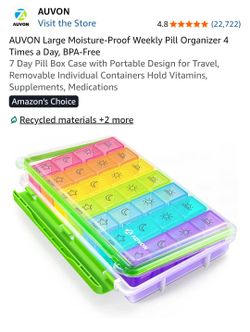 AUVON Weekly Pill Organizer 7-Day 4 Times Daily