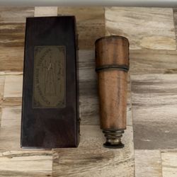 Antique 1915 W. Ottway & Co. Victorian Marine Telescope / Spyglass w/ Original Wood Case