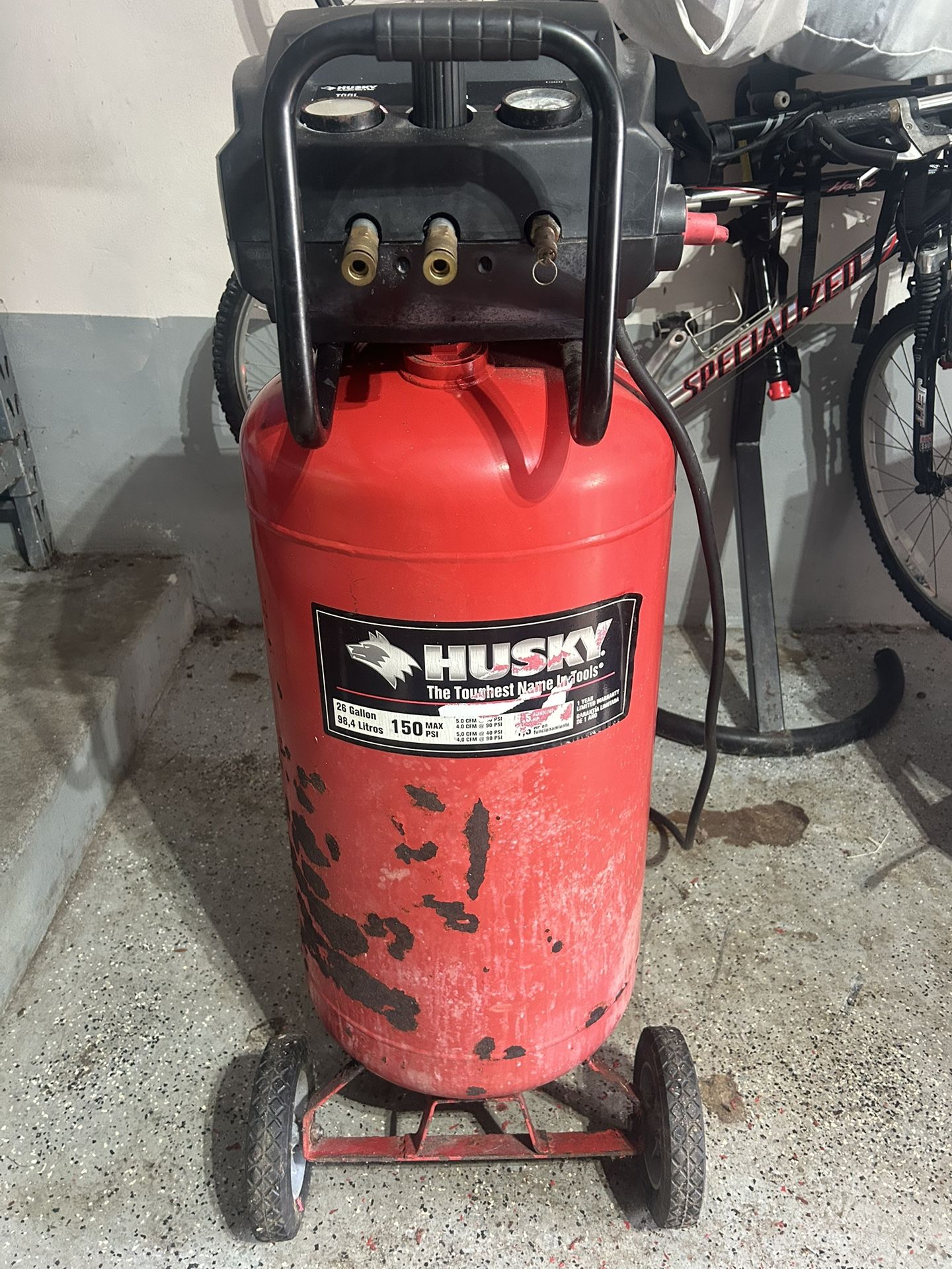 Husky 26 Gallon Air Compressor And Tools