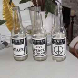 SET OF 3 JONES SODA PEACE BOTTLES