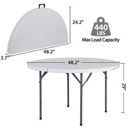 48 inch round folding table