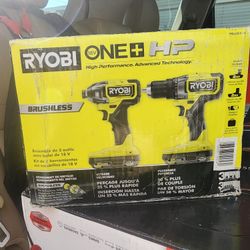 Ryobi ONE+ HP 18V Brushless 1/2 in. Drill/Driver & Impact Driver Kit w/(2) 2.0 Ah (New)