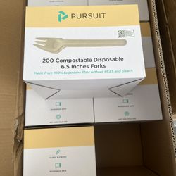 Pursuit 2000 Compostable Disposable 6.5in Forks