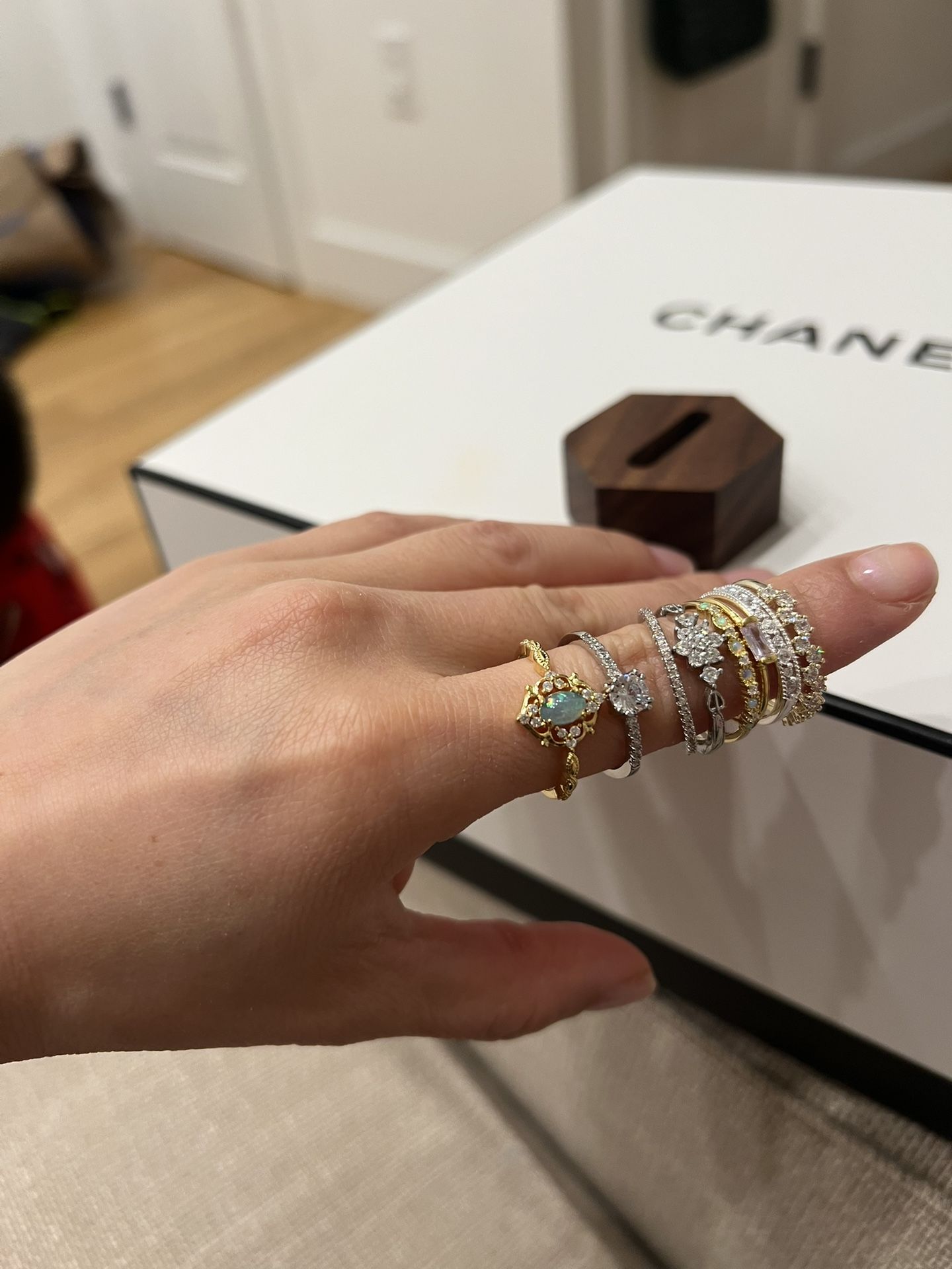 Beautiful Stacking Rings 14k Gold Plated Size 8