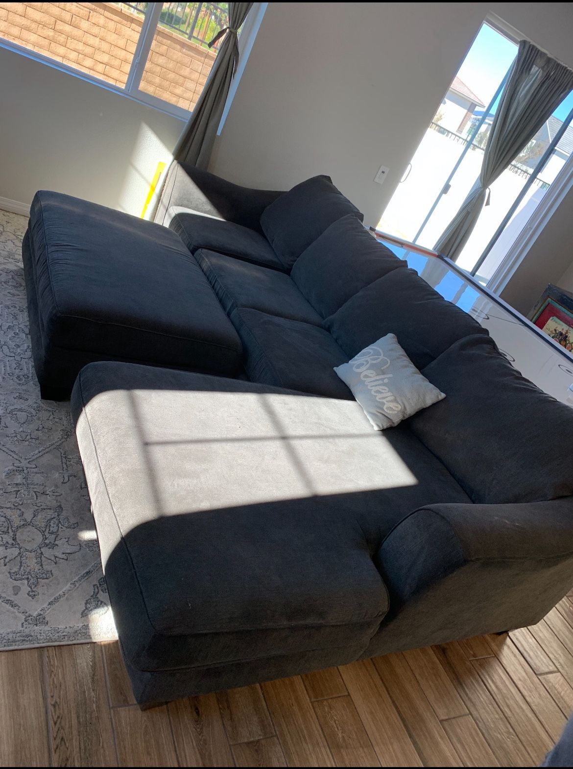 Comfy Quality Living Spaces Sofa Sectional With Ottoman!