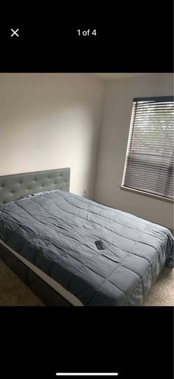 Queen Bed Frame + Headboard + Mattress