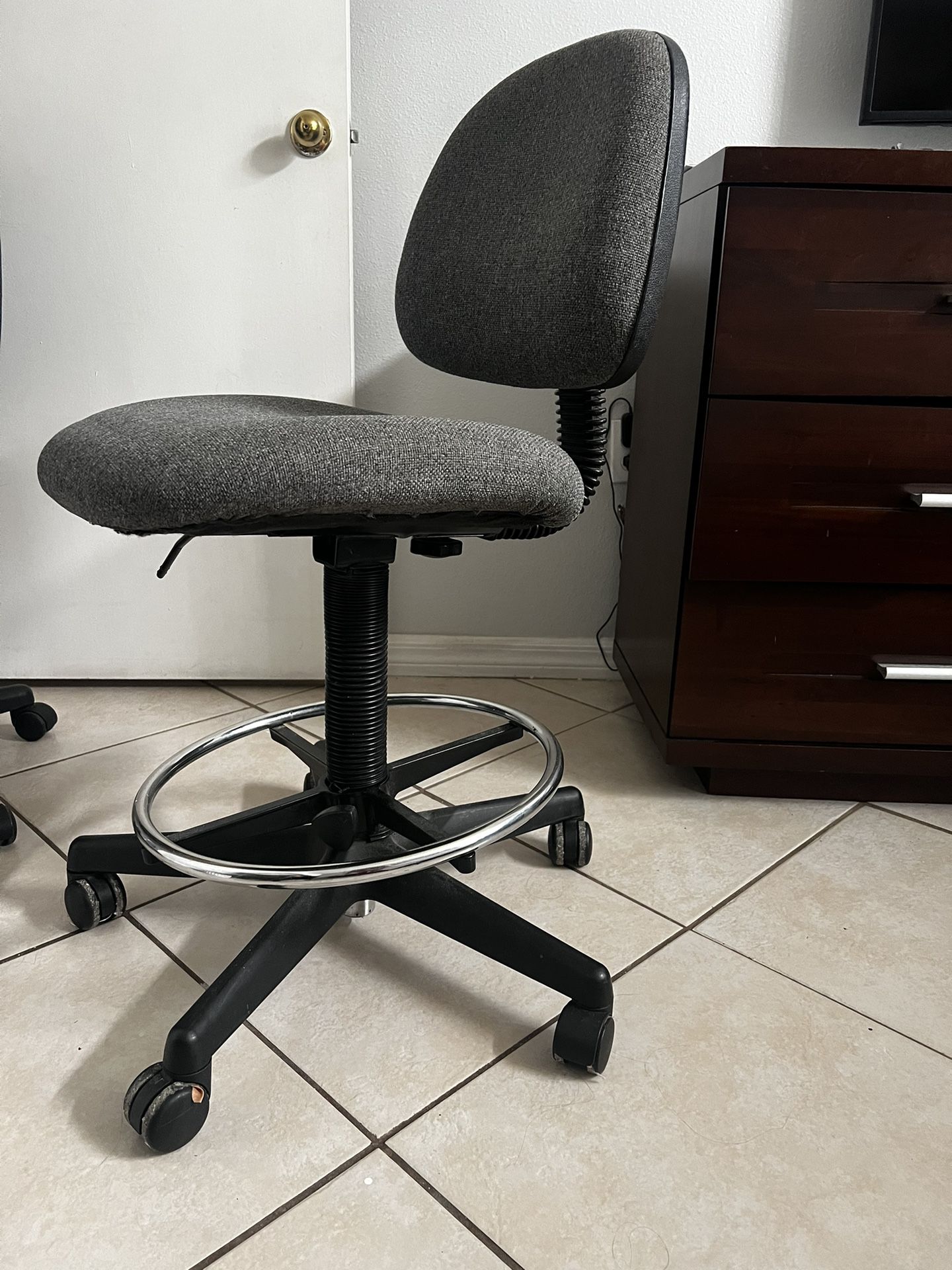Grey Armless Office Desk Chair