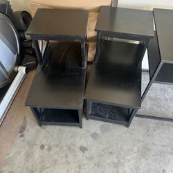 Two Matching Black End Tables - Oxford Living Collection