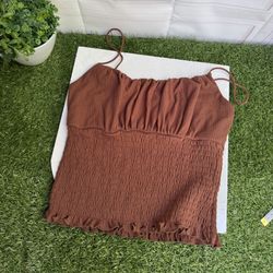 Ultra Flirt Spaghetti Straps Top Brown Size M