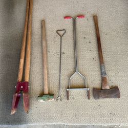 Tools, (Post Digger Plus Misc Tools 5 In All)