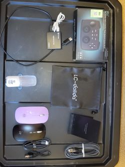 2x Wireless Rechargeable Mice, wireless Charging Stand, Rii Controller, Wires & Night Light!