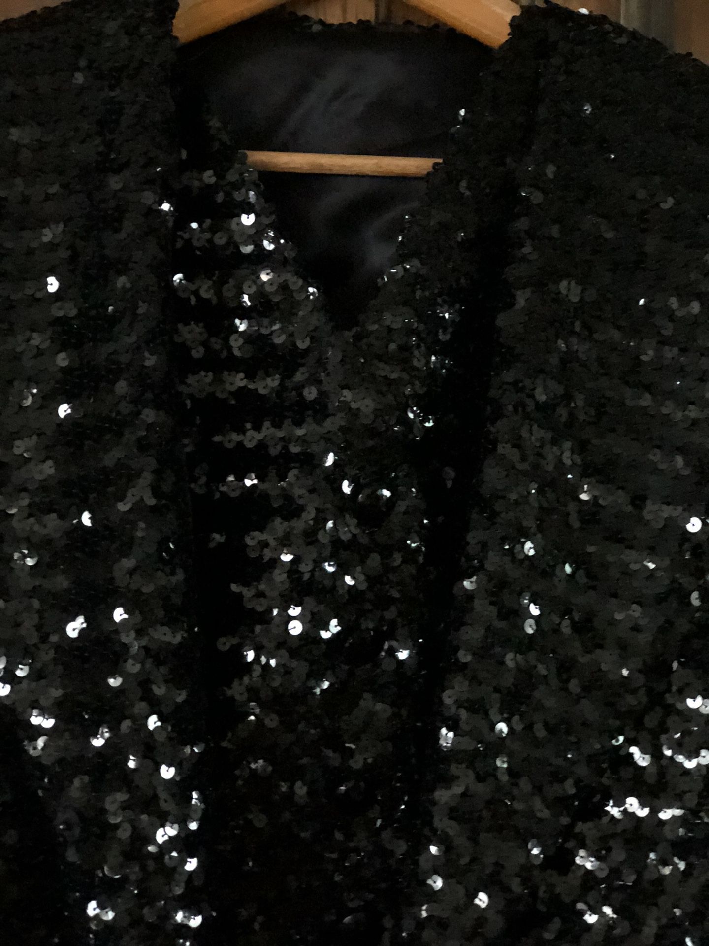 Black Sequin jacket lined medium to small
