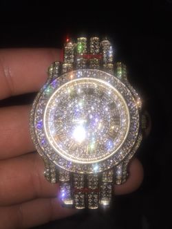 Iced out watch master bling