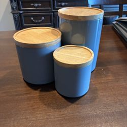 Grey Canisters Set Of 3