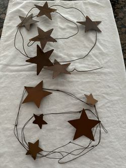 (2) Sets / Rustic Primitive Metal Star Garland