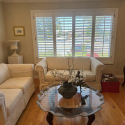 Set Of 2 Custom White Couches Sofa Couch